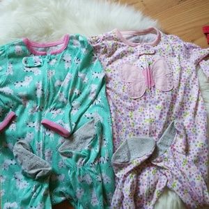 2 carters zippered jammies